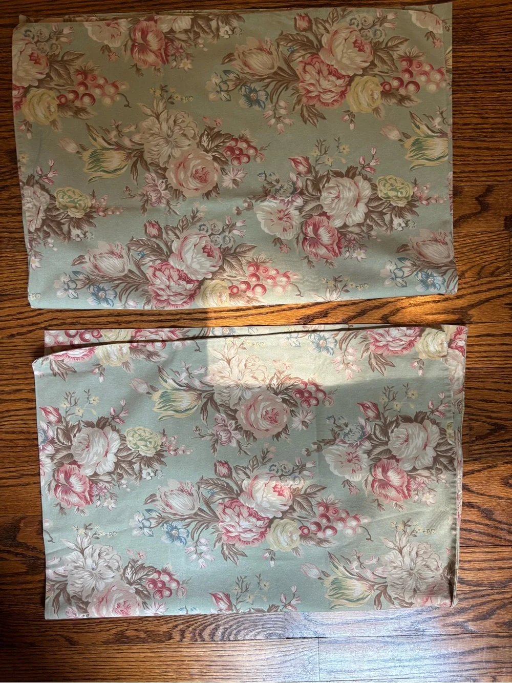 Ralph Lauren Floral Cotton Pillow Shams in Light Sage Green